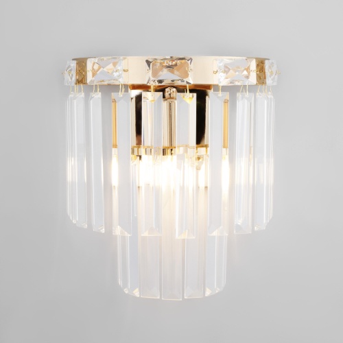 Настенный светильник Eurosvet 10130/1 золото/прозрачный хрусталь Strotskis