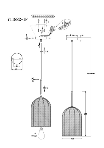 Светильник подвесной Moderli V11882-1P Yarn