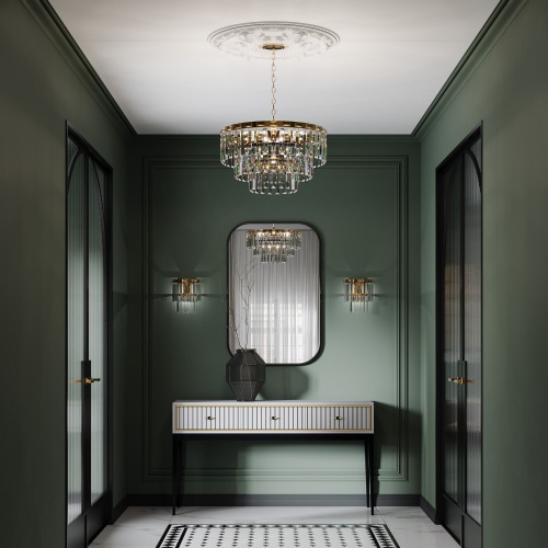 Подвесной светильник Eurosvet 10130/8 золото/прозрачный хрусталь Strotskis Smart