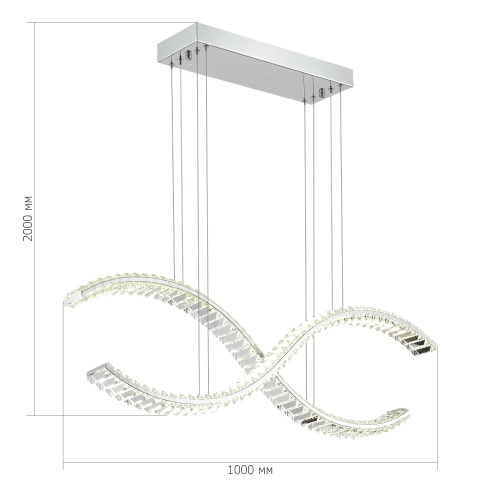 SL6206.103.44 Светильник подвесной ST-Luce Хром/Прозрачный LED 1*44W 3000K ACENO