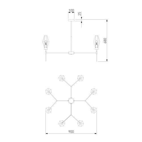 Потолочный светильник хром Eurosvet 60143/8