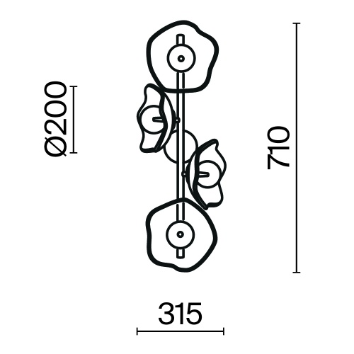 Настенный светильник (бра) Maytoni MOD207WL-04BS