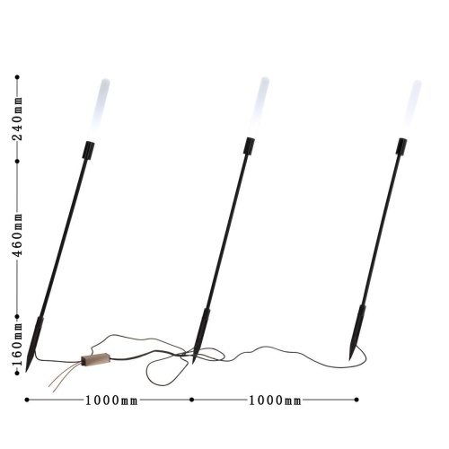 Уличный ландшафтный светильник Favourite 4048-3T, уличный светильник, D25xH860, 3xLEDx2W, 210LM, 3000K, IP55, included