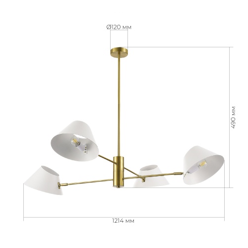 SLE1253-353-04 Светильник подвесной Латунь/Белый E14 4*60W NORBI