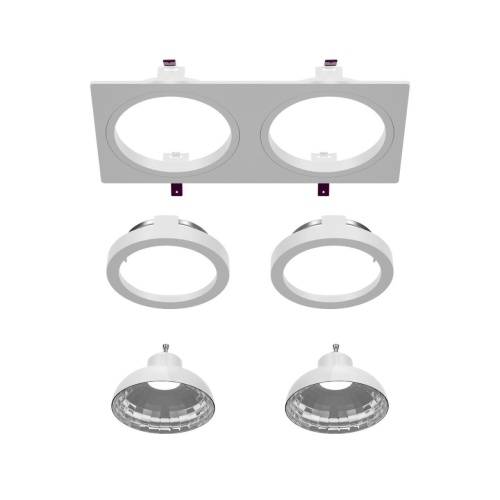 Врезной светильник Favourite 4647-2C, врезной светильник, L172xW92xH28, cutout:L150xW75, 2xGU10x35W, IP20, excluded