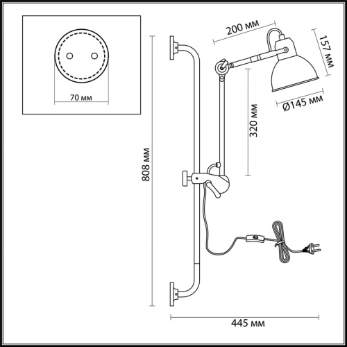 Гибкое/поворотное бра Odeon light Arta 4125/1WA