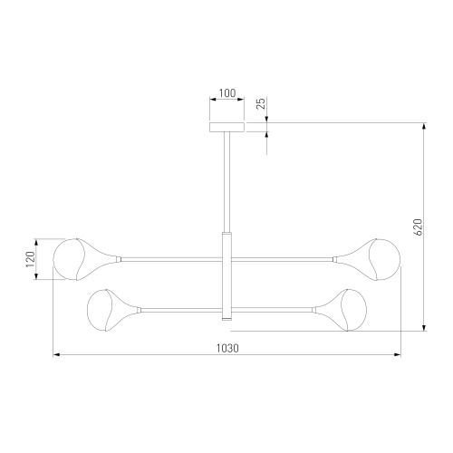 Потолочный светильник Eurosvet 60168/8 латунь Smart