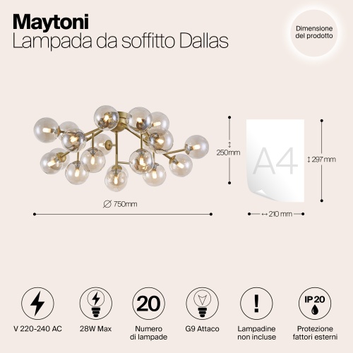 Потолочный светильник Maytoni MOD545PL-20G