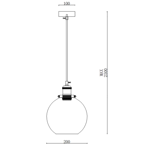 Подвесной Светильник Loft Clear Glass Sphere Cloche Дымчатый от Imperiumloft 73694-22