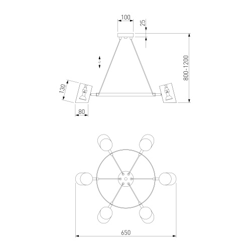 Подвесной светильник Eurosvet 70147/6 черный Smart