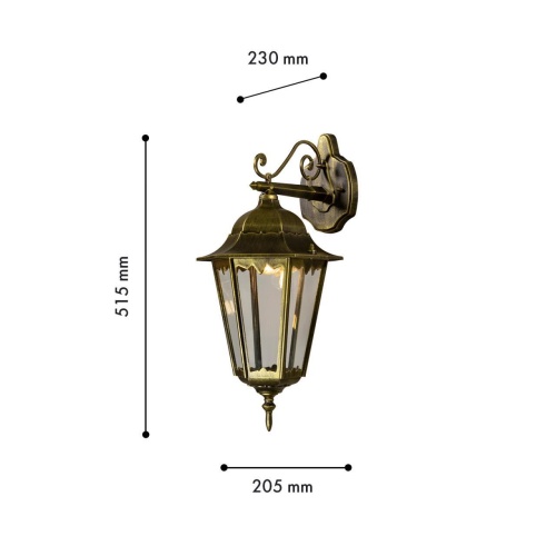 Уличный настенный светильник Favourite 1809-1W, уличный светильник, D260*W190*H515, 1xE27x100W, IP44, excluded