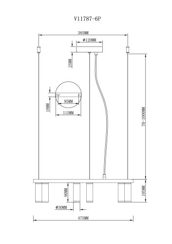 Люстра подвесная Moderli V11787-6P Sofina