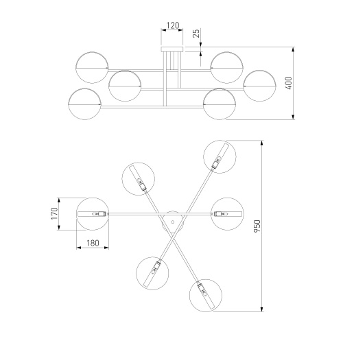 Потолочный светильник Eurosvet 70148/6 золото Smart
