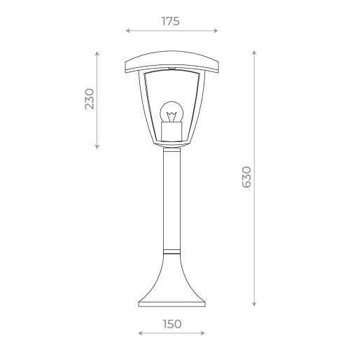 SL081.405.01 Светильник уличный наземный ST-Luce Черный/Черный, Прозрачный E27 1*40W SIVINO