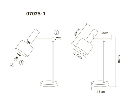 Настольная Kink Light лампа Орфей черный/бронза E27 07025-1