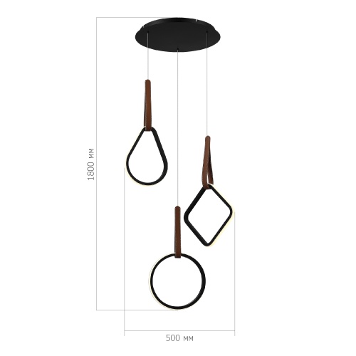 SL6131.403.36 Светильник подвесной ST-Luce Черный/Черный, Терракотовый LED 1*36W 4000K SHAPE