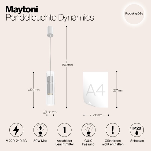 Подвесной светильник Maytoni MOD326PL-01W