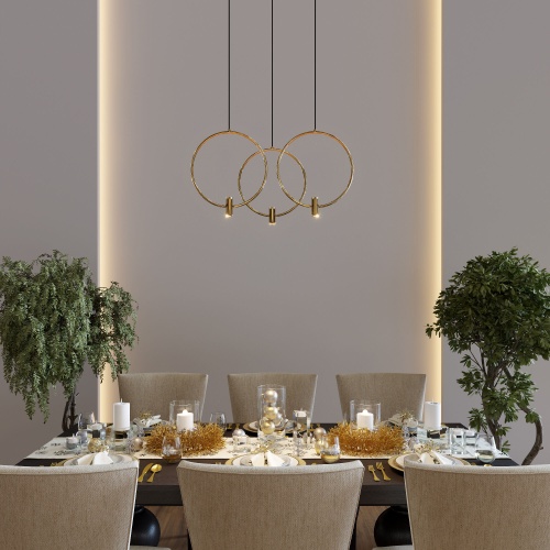  Eurosvet 50257/3 LED/ подвесной светильник/ черный/ латунь