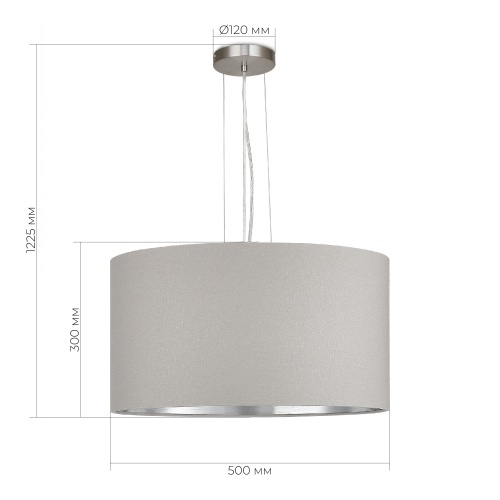SLE300513-03 Светильник подвесной Никель/Серый, Серебристый E27 3*40W BRESCIA
