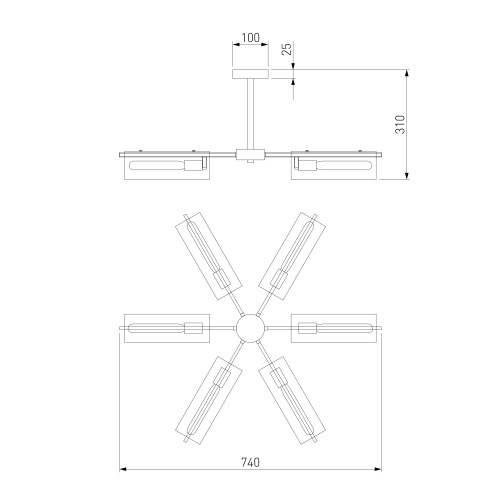 Потолочный светильник Eurosvet 70144/8 латунь