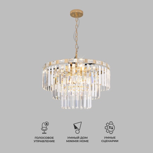 Подвесной светильник Eurosvet 10130/8 золото/прозрачный хрусталь Strotskis Smart