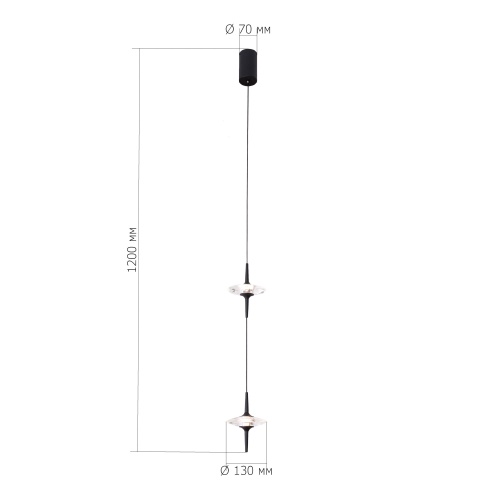 SL6231.403.02 Светильник подвесной ST-Luce Черный/Прозрачный LED 2*5W 4000K ЗЕНИТ