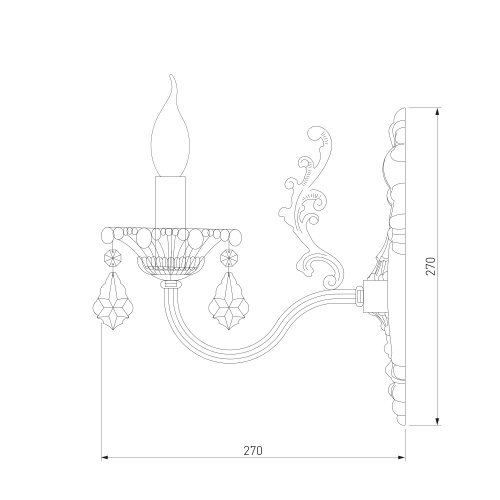 Настенный светильник Eurosvet 3281/1 белый с золотом/тонированный хрусталь Strotskis