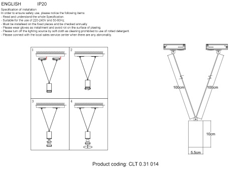 Светильник однофазный Crystal Lux CLT 0.31 014 GO