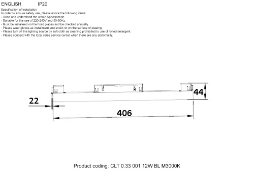 Светильник трековый магнитный Crystal Lux CLT 0.33 001 12W BL M3000K