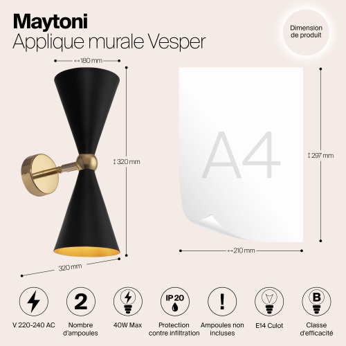 Настенный светильник (бра) Maytoni MOD108WL-02GB