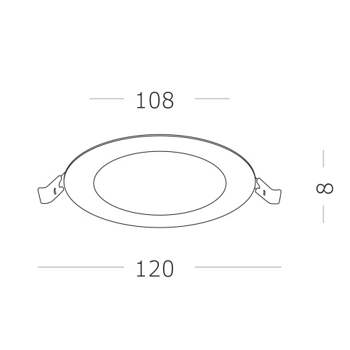 ST209.538.06 Св-к встр. Белый LED 1*6W 3000K 330Lm Ra80 110° IP20 D120xH8 90-265V Встраиваемые светильники