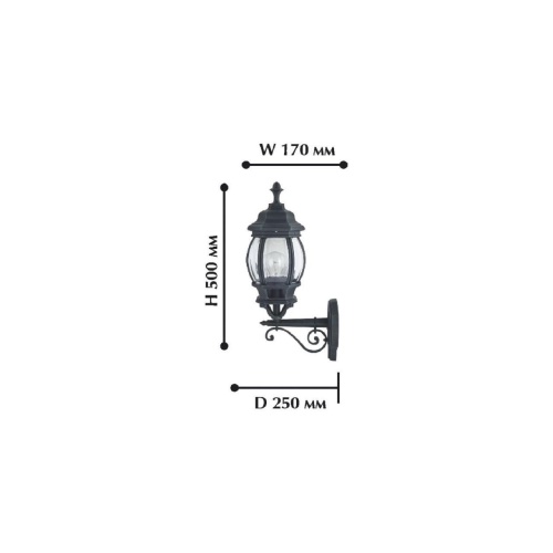 Уличный настенный светильник Favourite 1806-1W, уличный светильник, D250*W170*H500, 1xE27x100W, IP44, excluded