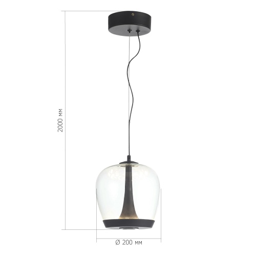 SL6014.423.01 Светильник подвесной ST-Luce Черный/Прозрачный, Черный LED 1*17W 3000K RIPPLE