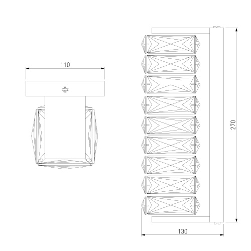  Eurosvet 40259 LED/ настенный светильник/ хром/ прозрачный хрусталь Strotskis