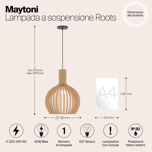 Подвесной светильник Maytoni MOD194PL-01W