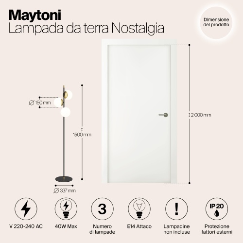 Напольный светильник (торшер) Maytoni MOD048FL-03G