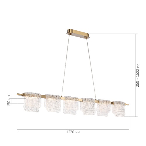 SL6021.203.36 Светильник подвесной ST-Luce золотистый/прозрачный LED 1*36W 3000K VOILE