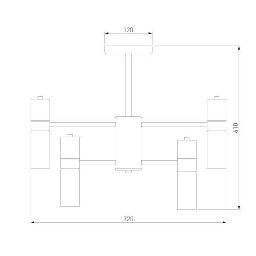 Потолочный светильник Eurosvet 70125/8 черный Smart