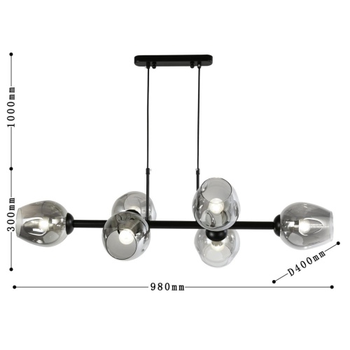 Подвесная люстра Favourite 2361-6P, подвесная люстра, L980xW400xH300/1300, 6xE27x40W, excluded