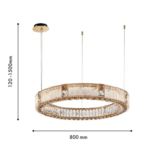 Подвесная люстра Favourite 4204-8P, подвесная люстра, D800xH120/1500, LEDx80W, 8000LM, 3000K, included