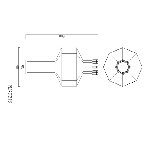 Подвесной светильник Via Wireflow polyhedral 0301 Octagonal D55 377876-22