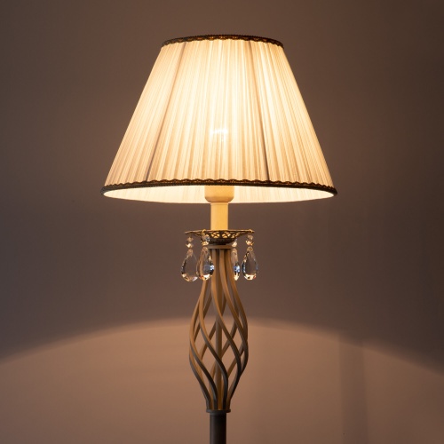 Напольный светильник Eurosvet 10073/1 белый с золотом/прозрачный хрусталь Strotskis