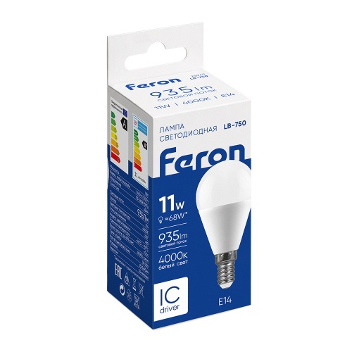 Лампа светодиодная FERON LB-750 11W 230V E14 4000K