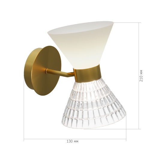 SL2004.301.02 Светильник настенный ST-Luce латунь/прозрачный, белый, латунь G9 LED 2*5W СПИРИТ
