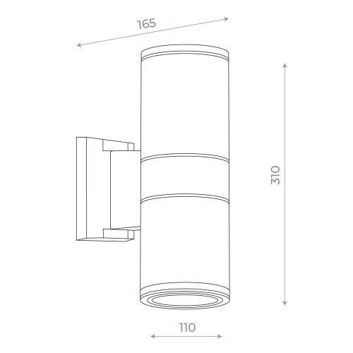 SL074.411.02 Светильник уличный настенный ST-Luce Черный/Черный LED 2*8W 4000K TUBO