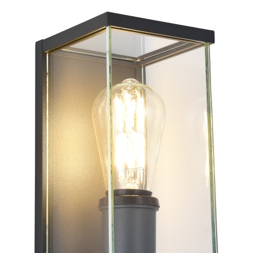 SL9019.701.01 Светильник уличный настенный ST-Luce темно-серый E27 1*15W GROSS
