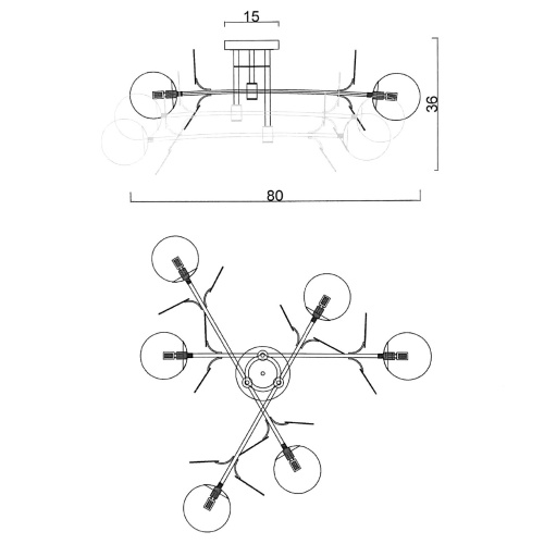 Потолочная люстра Light of MATISSE B D80 Black Multicolor 194950-23
