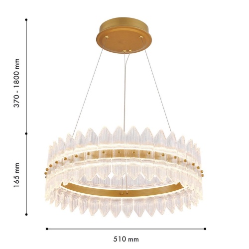 Подвесная люстра Favourite 4754-5P, Подвесная люстра, D510xH700/1200, LEDx38W, 2835LM, 3000K, included