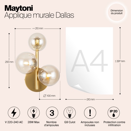 Настенный светильник (бра) Maytoni MOD545WL-03G