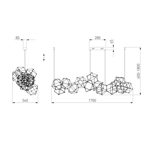 Подвесной светильник черный жемчуг Eurosvet 90368/14
